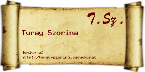 Turay Szorina névjegykártya
